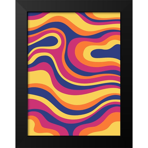 Groovy Swirl Black Modern Wood Framed Art Print by Allen, Kimberly