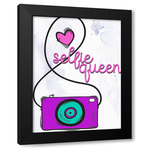 Selfie Queen Black Modern Wood Framed Art Print by Allen, Kimberly
