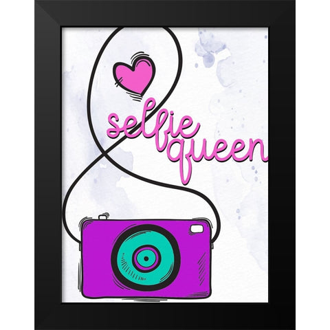 Selfie Queen Black Modern Wood Framed Art Print by Allen, Kimberly