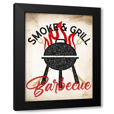 Smoke And Grill Black Modern Wood Framed Art Print by Allen, Kimberly