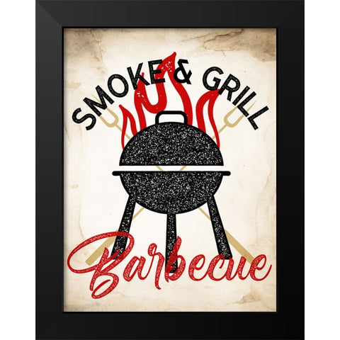Smoke And Grill Black Modern Wood Framed Art Print by Allen, Kimberly