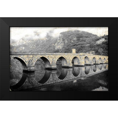 Across the Bridge Black Modern Wood Framed Art Print by Allen, Kimberly