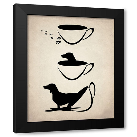 Dachshund Cup Black Modern Wood Framed Art Print with Double Matting by Allen, Kimberly