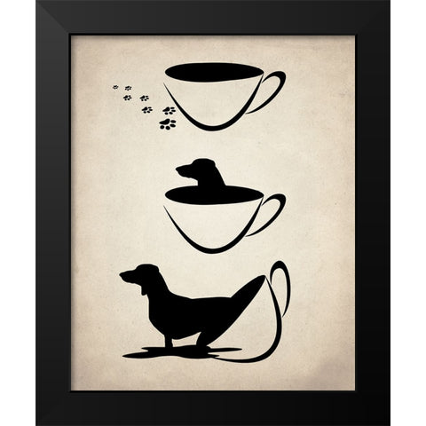 Dachshund Cup Black Modern Wood Framed Art Print by Allen, Kimberly