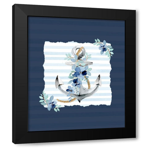 Floral Anchor 2 Black Modern Wood Framed Art Print by Allen, Kimberly