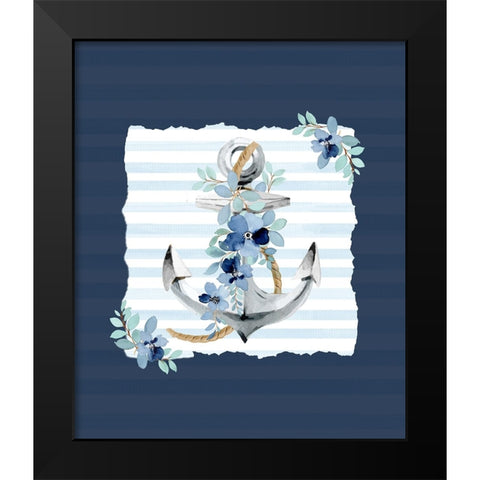Floral Anchor 2 Black Modern Wood Framed Art Print by Allen, Kimberly