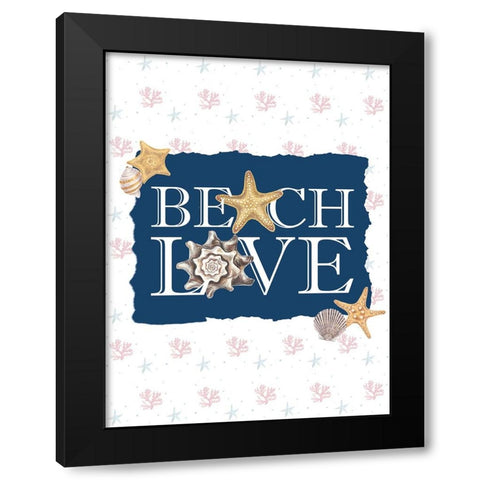 Beach Love Black Modern Wood Framed Art Print with Double Matting by Allen, Kimberly