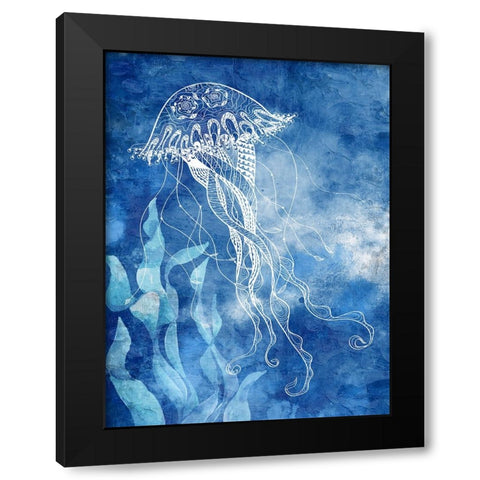 White Sea Creatures 1 Black Modern Wood Framed Art Print by Allen, Kimberly