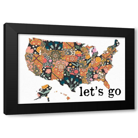 Lets Go Black Modern Wood Framed Art Print by Allen, Kimberly