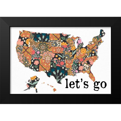 Lets Go Black Modern Wood Framed Art Print by Allen, Kimberly