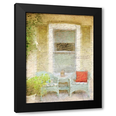 On the Porch Black Modern Wood Framed Art Print by Allen, Kimberly