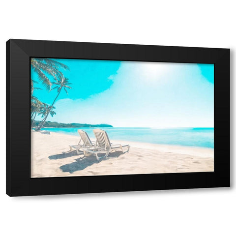 Beach Sitting Black Modern Wood Framed Art Print with Double Matting by Allen, Kimberly