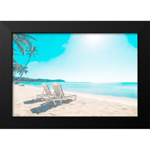 Beach Sitting Black Modern Wood Framed Art Print by Allen, Kimberly