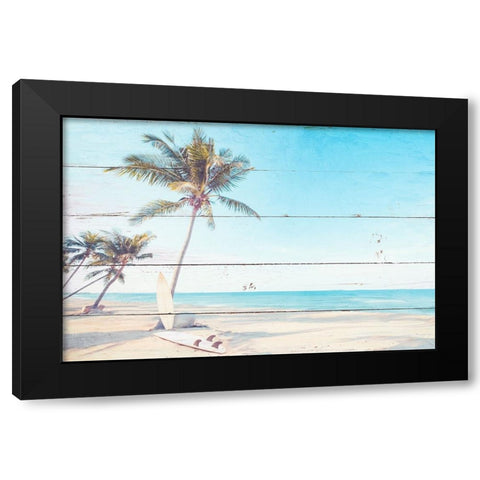 Lets Surf Black Modern Wood Framed Art Print by Allen, Kimberly