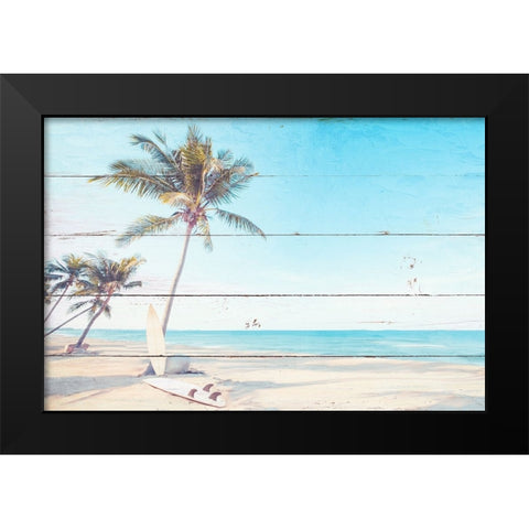Lets Surf Black Modern Wood Framed Art Print by Allen, Kimberly