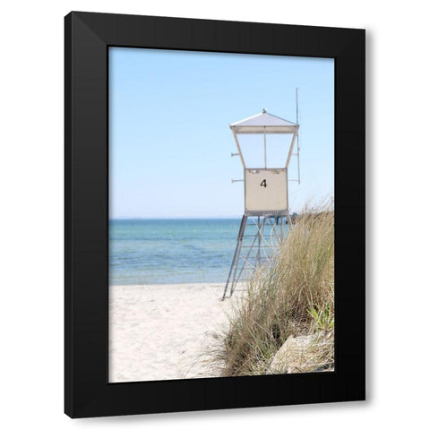 Lifeguard Tower V2 Black Modern Wood Framed Art Print with Double Matting by Allen, Kimberly
