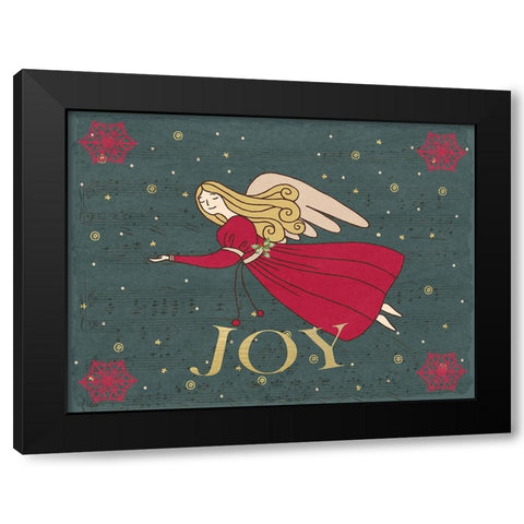 Christmas Angel Black Modern Wood Framed Art Print with Double Matting by Allen, Kimberly