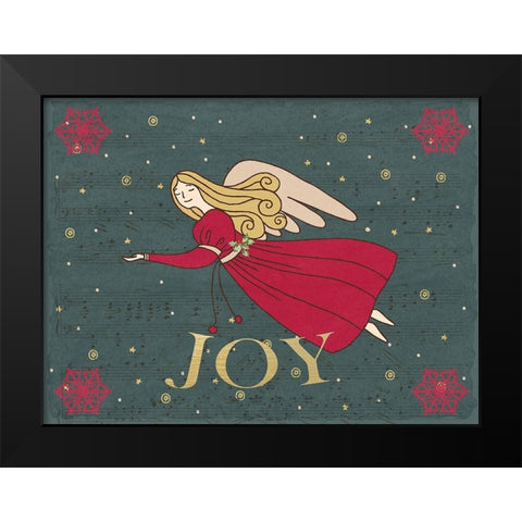 Christmas Angel Black Modern Wood Framed Art Print by Allen, Kimberly