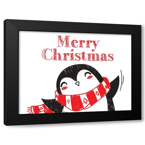 Penguin Christmas 1 Black Modern Wood Framed Art Print by Allen, Kimberly
