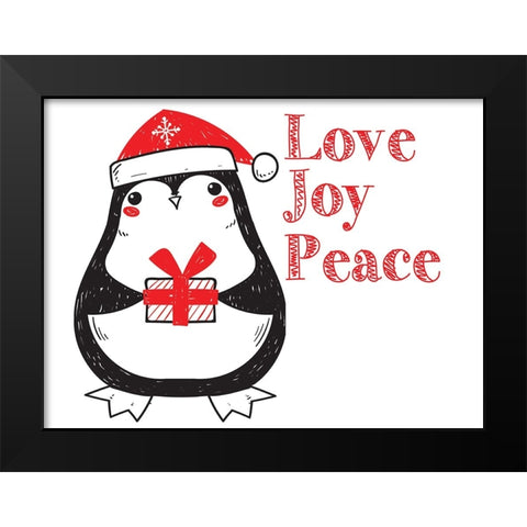 Penguin Christmas 3 Black Modern Wood Framed Art Print by Allen, Kimberly