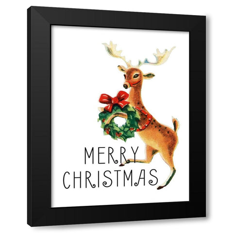 Reindeer Christmas 2 Black Modern Wood Framed Art Print with Double Matting by Allen, Kimberly