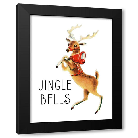 Reindeer Christmas 3 Black Modern Wood Framed Art Print by Allen, Kimberly