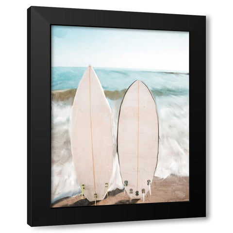 Surf Black Modern Wood Framed Art Print with Double Matting by Allen, Kimberly