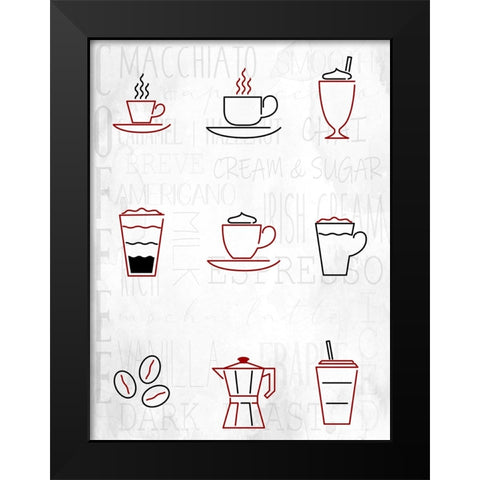 Coffee Chart Black Modern Wood Framed Art Print by Allen, Kimberly