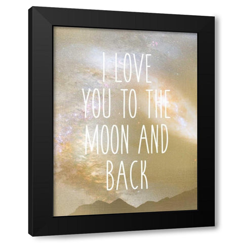 I Love You to the Moon Black Modern Wood Framed Art Print by Allen, Kimberly