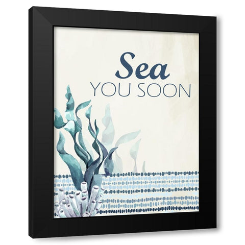 Sea You Black Modern Wood Framed Art Print with Double Matting by Allen, Kimberly