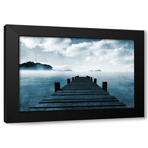 Blue Sea Black Modern Wood Framed Art Print with Double Matting by Allen, Kimberly