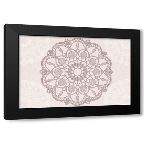 Rose Mandala Black Modern Wood Framed Art Print by Allen, Kimberly