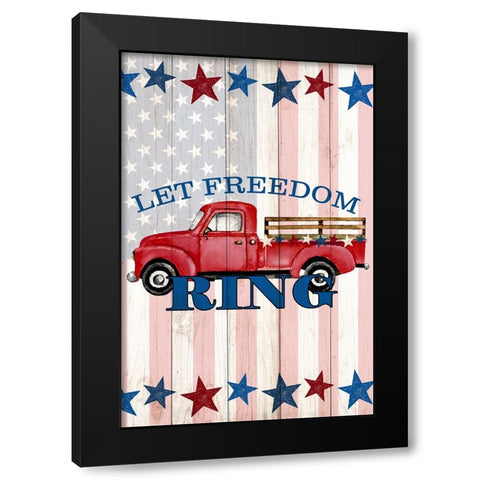 Freedom Ring Black Modern Wood Framed Art Print by Allen, Kimberly