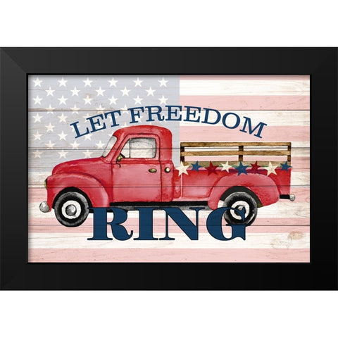 Let Freedom Ring Black Modern Wood Framed Art Print by Allen, Kimberly
