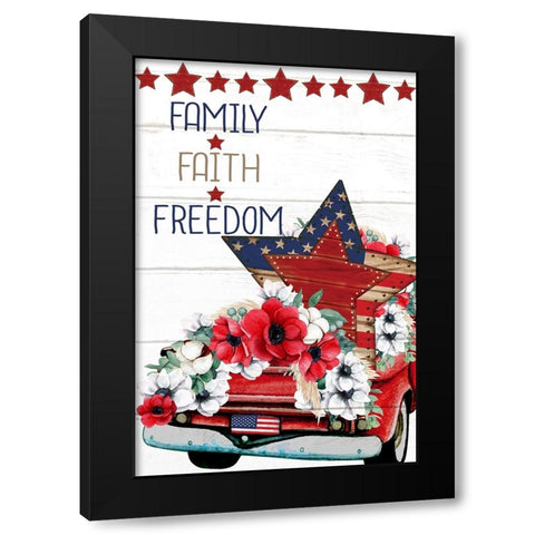 Faith Family Freedom Black Modern Wood Framed Art Print by Allen, Kimberly