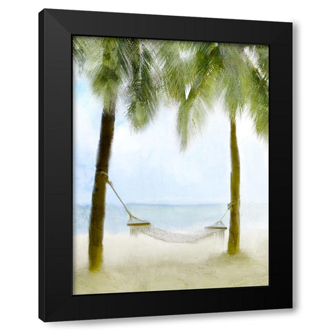 Nap On The Beach Black Modern Wood Framed Art Print with Double Matting by Allen, Kimberly