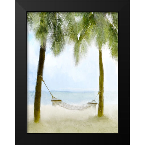 Nap On The Beach Black Modern Wood Framed Art Print by Allen, Kimberly