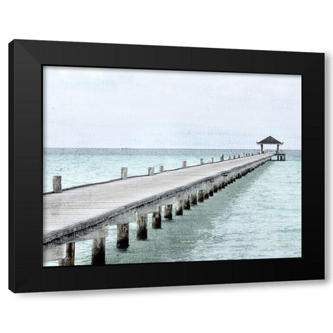 White Pier Black Modern Wood Framed Art Print with Double Matting by Allen, Kimberly