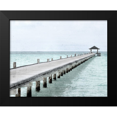 White Pier Black Modern Wood Framed Art Print by Allen, Kimberly