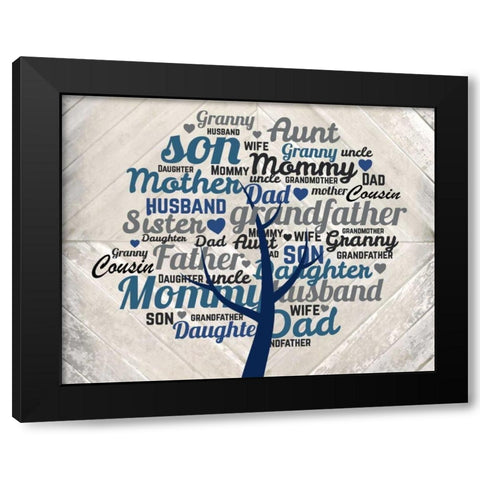 Family Tree B Black Modern Wood Framed Art Print with Double Matting by Allen, Kimberly