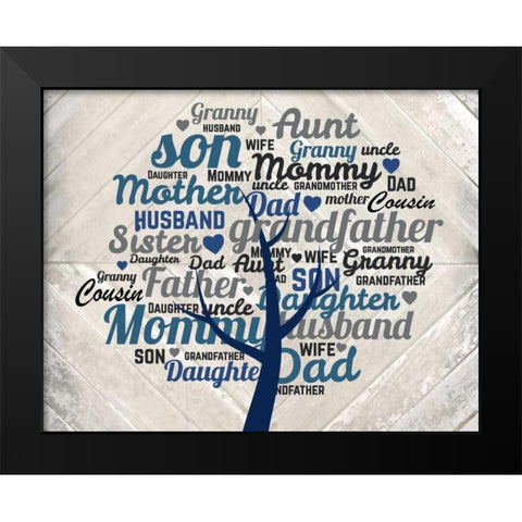 Family Tree B Black Modern Wood Framed Art Print by Allen, Kimberly