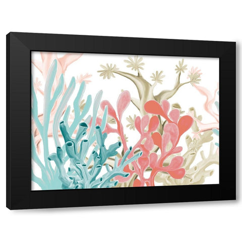 Coral Love Black Modern Wood Framed Art Print with Double Matting by Allen, Kimberly