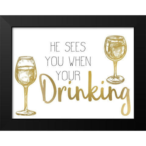 Cheer 4 Black Modern Wood Framed Art Print by Allen, Kimberly