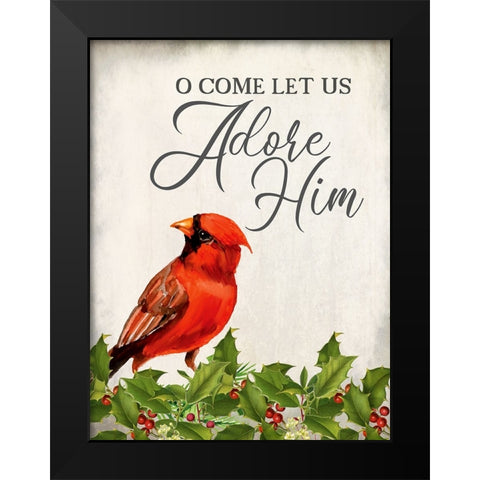 Adore Him Black Modern Wood Framed Art Print by Allen, Kimberly