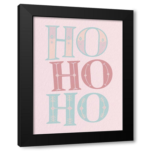 Ho Ho Ho Pastel Black Modern Wood Framed Art Print by Allen, Kimberly