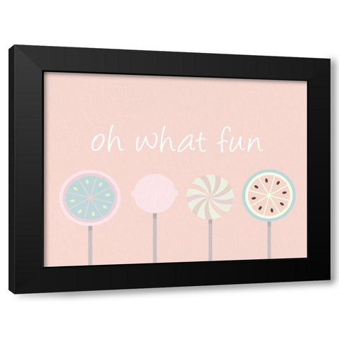 Oh What Fun Black Modern Wood Framed Art Print by Allen, Kimberly