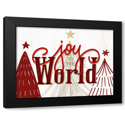 Joy to the Word Trees Black Modern Wood Framed Art Print by Allen, Kimberly