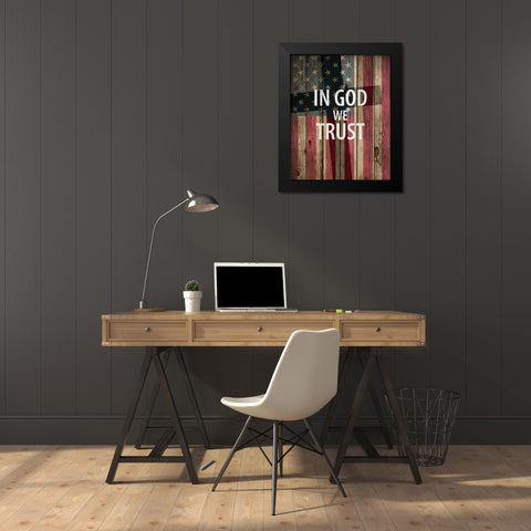 In God We Trust Black Modern Wood Framed Art Print by Allen, Kimberly