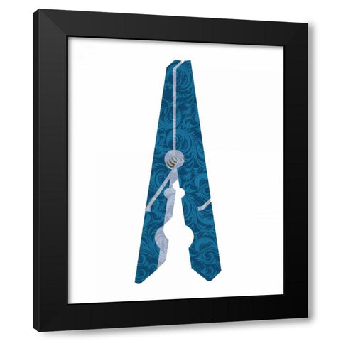 Clothespin 1 Black Modern Wood Framed Art Print by Allen, Kimberly