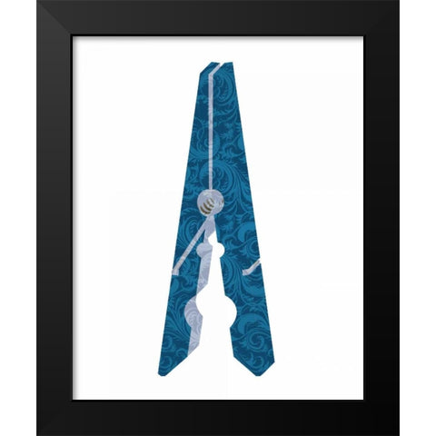 Clothespin 1 Black Modern Wood Framed Art Print by Allen, Kimberly